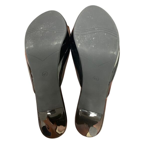 Moermashi Womens Size 8.5 Black Faux Leather Peep Toe 5" Heel Platform Shoes - Picture 6 of 7